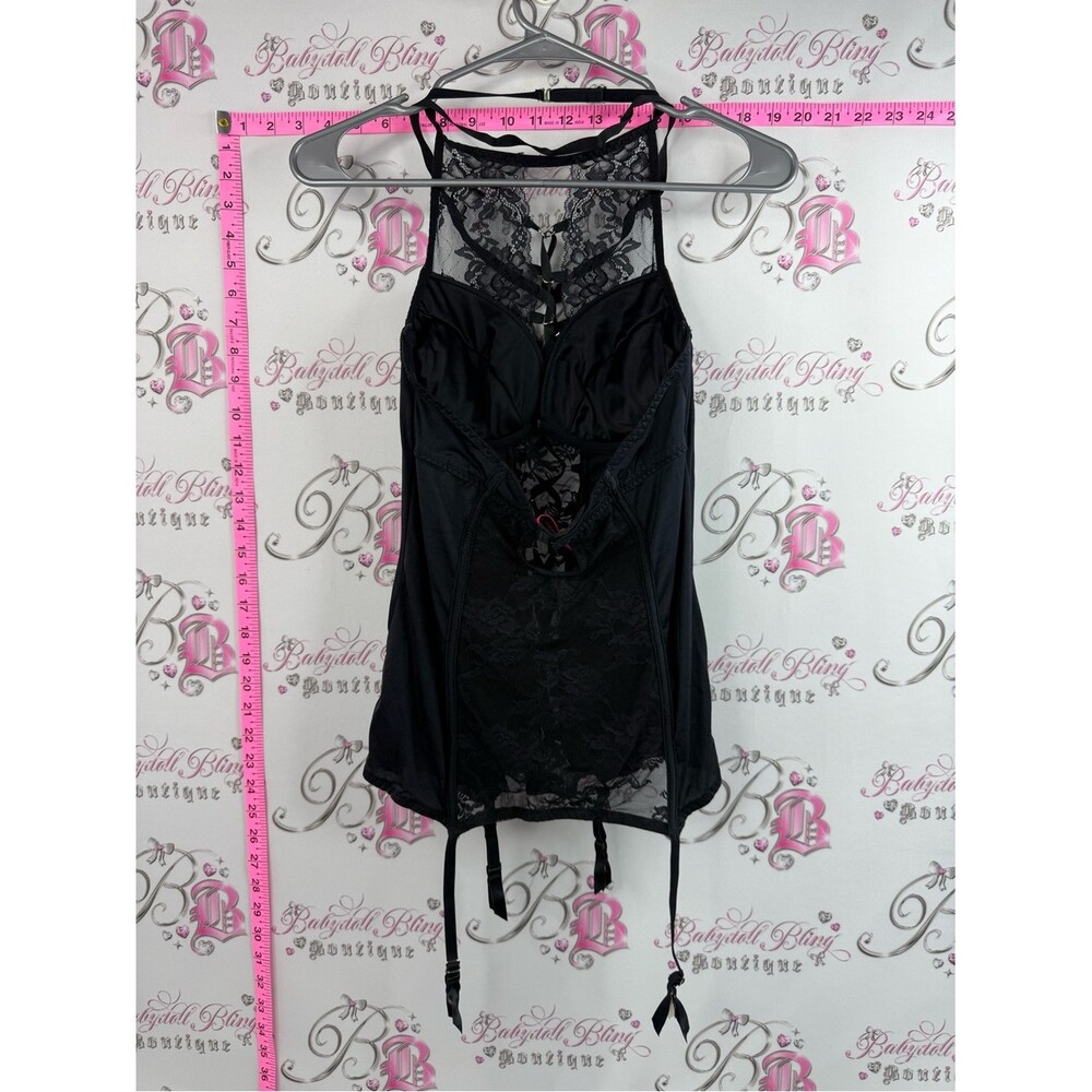 La SENZA tank top corset lace sexy straps Black Lace-Up Bustier Tank Top - Picture 2 of 16
